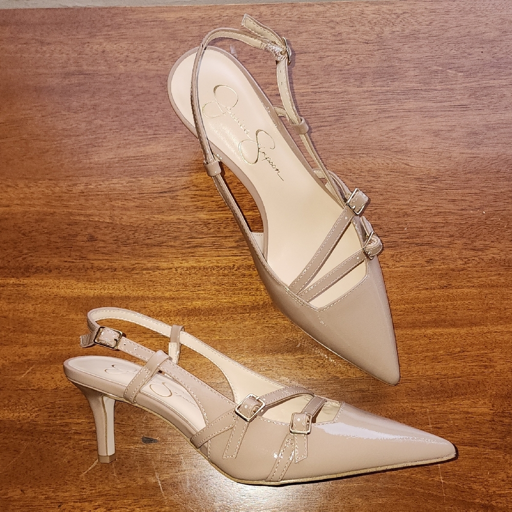 Jessica Simpson Nude Slingback Heels